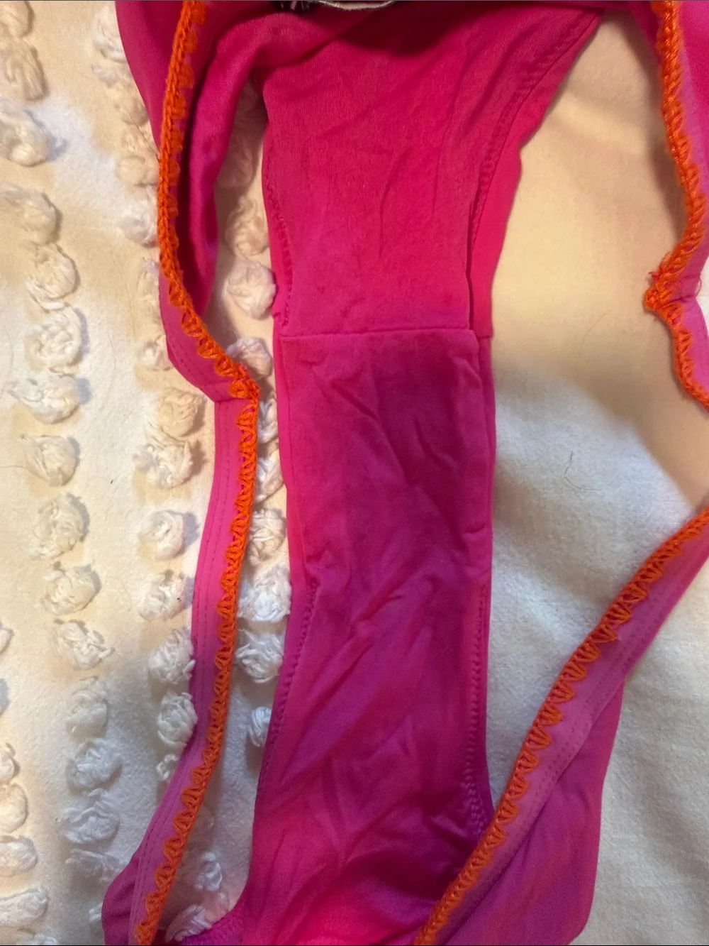 Zara Pink Bikini Set with Orange Trim - Women Swim